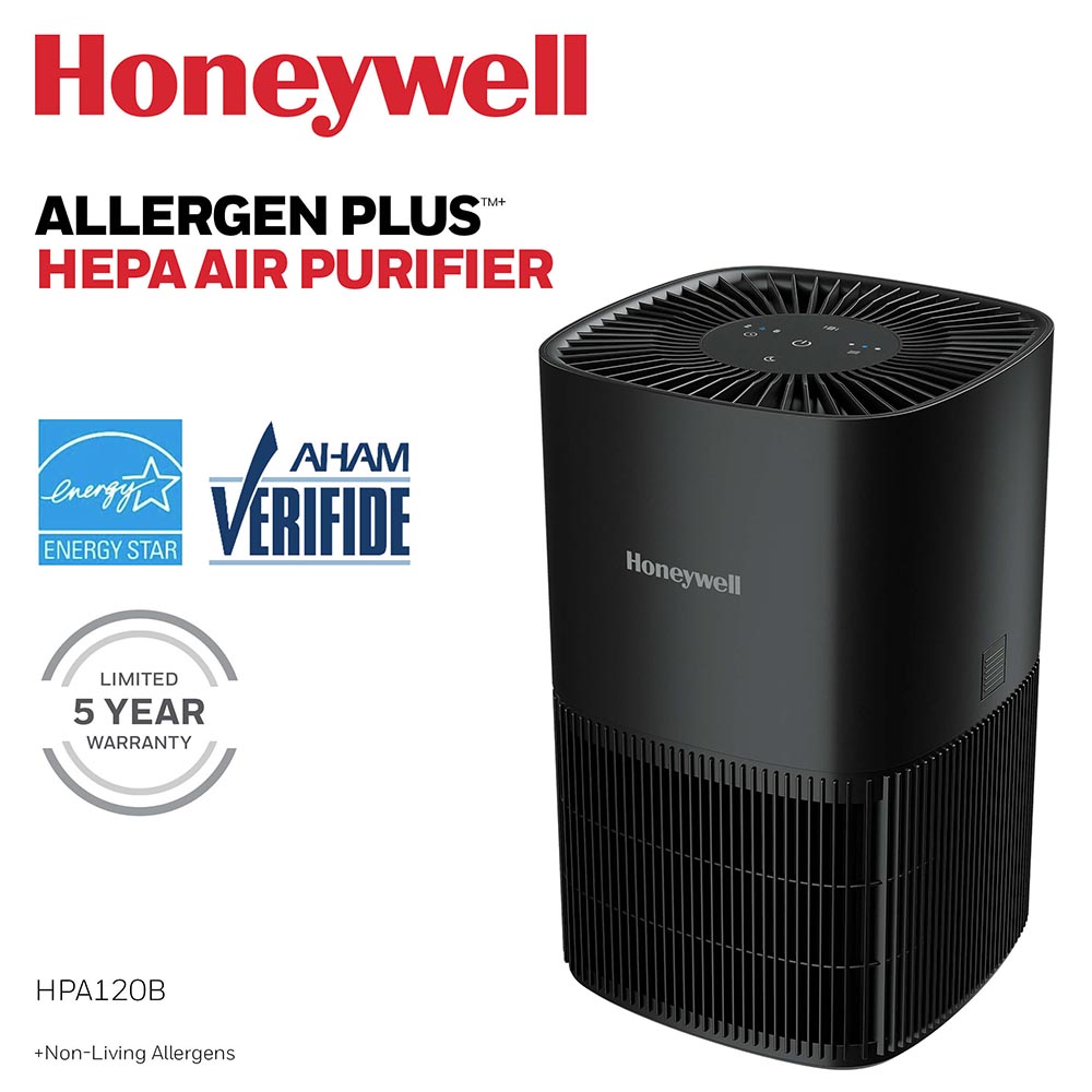 Honeywell Tabletop Allergen Plus HEPA Air Purifier - Black, HPA120B - Image 2