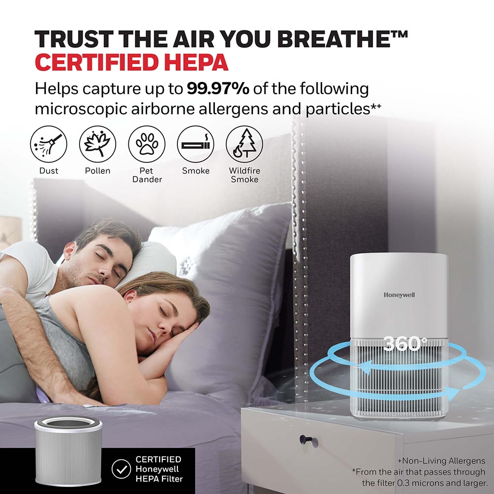 Honeywell Allergen Plus HEPA Air Purifier - White, HPA120W - Image 3