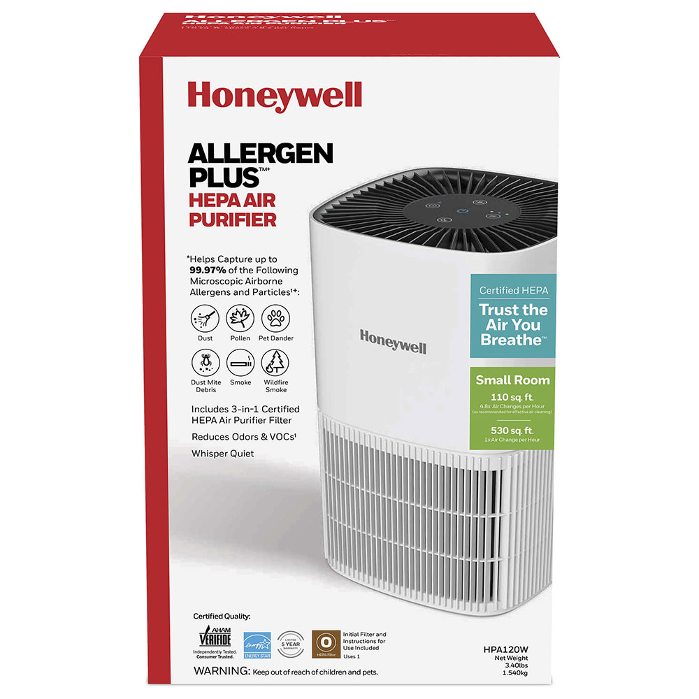 Honeywell Allergen Plus HEPA Air Purifier - White, HPA120W - Image 8