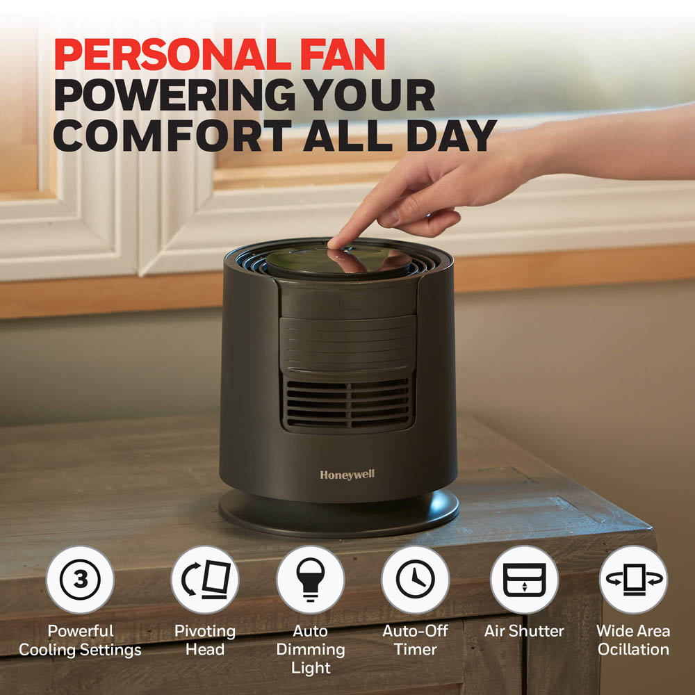 Honeywell QuietSet Tabletop Sleep Fan with Pink Noise, Black - HTF300B - Image 2