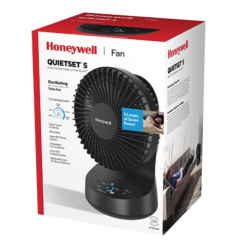 Honeywell QuietSet 5 Oscillating Table Fan - Black, HTF337B - Image 4