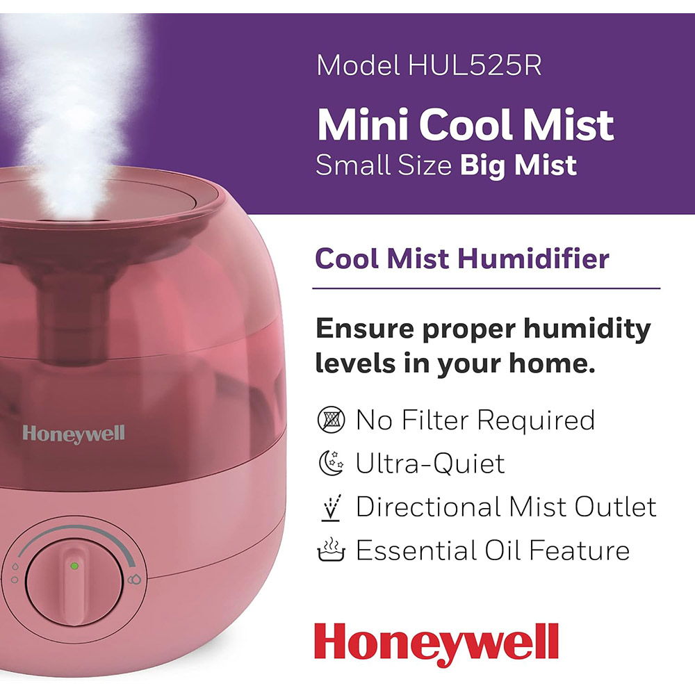 Honeywell Mini Cool Mist Humidifier - Red, HUL525R - Image 4