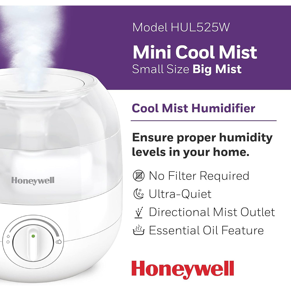 Honeywell Mini Cool Mist Humidifier - White, HUL525W - Image 4