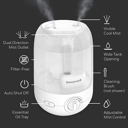 Honeywell Ultra Comfort Cool Mist Humidifier - White, HUL545W - Image 2