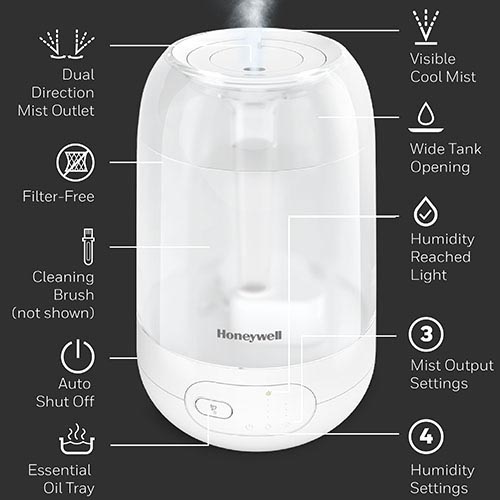 Honeywell Ultra Plus Cool Mist Humidifier - White, HUL565W - Image 2