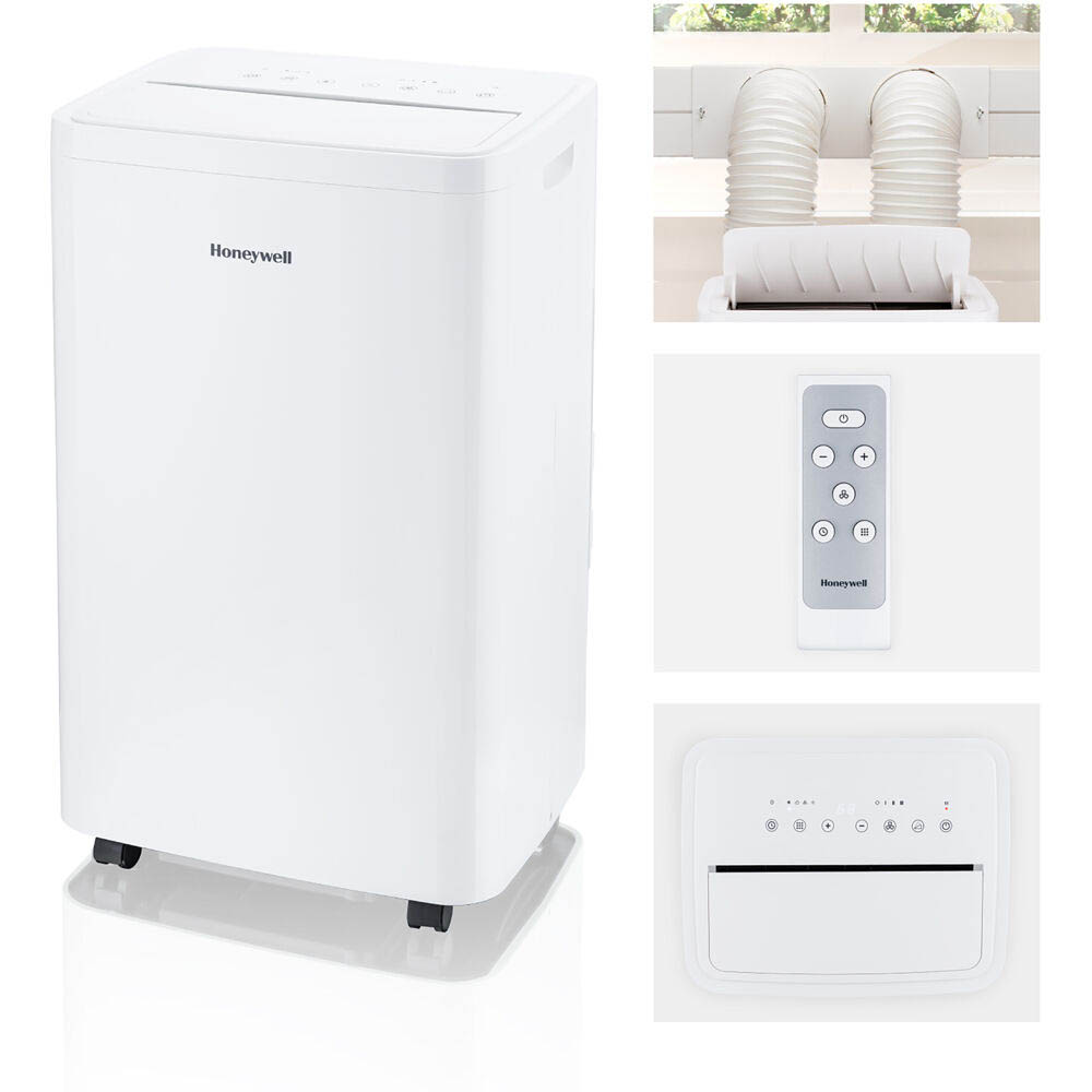 Honeywell 14,500 BTU Dual Hose Portable Air Conditioner with Dehumidifier and Fan, White, HW4CEDAWW0