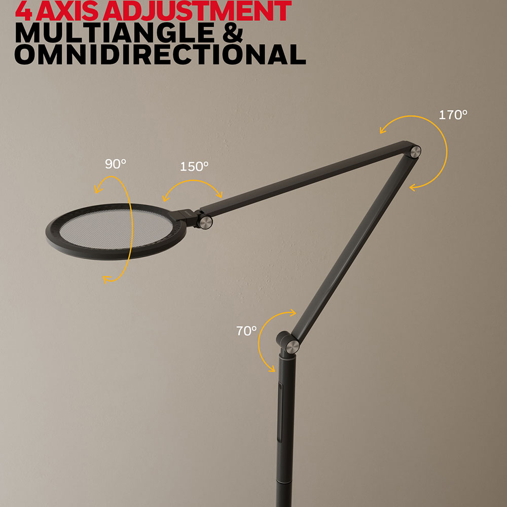 Honeywell Adjustable Modern Floor Lamp with Remote and Eye Protection, 2700k-5700k Color Temperature and 5 Brightness Levels, Black - HWL-F01BK - Image 2