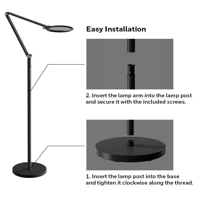 Honeywell Adjustable Modern Floor Lamp with Remote and Eye Protection, 2700k-5700k Color Temperature and 5 Brightness Levels, Black - HWL-F01BK - Image 7