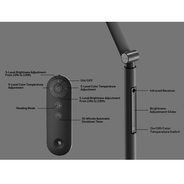 Honeywell Adjustable Modern Floor Lamp with Remote and Eye Protection, 2700k-5700k Color Temperature and 5 Brightness Levels, Black - HWL-F01BK - Image 8
