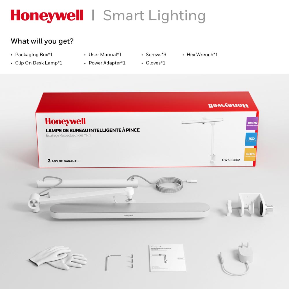 Honeywell LED Desk Lamp with Clamp and Sunturalux Eye Caring Natural Light, 05B02 - Image 6