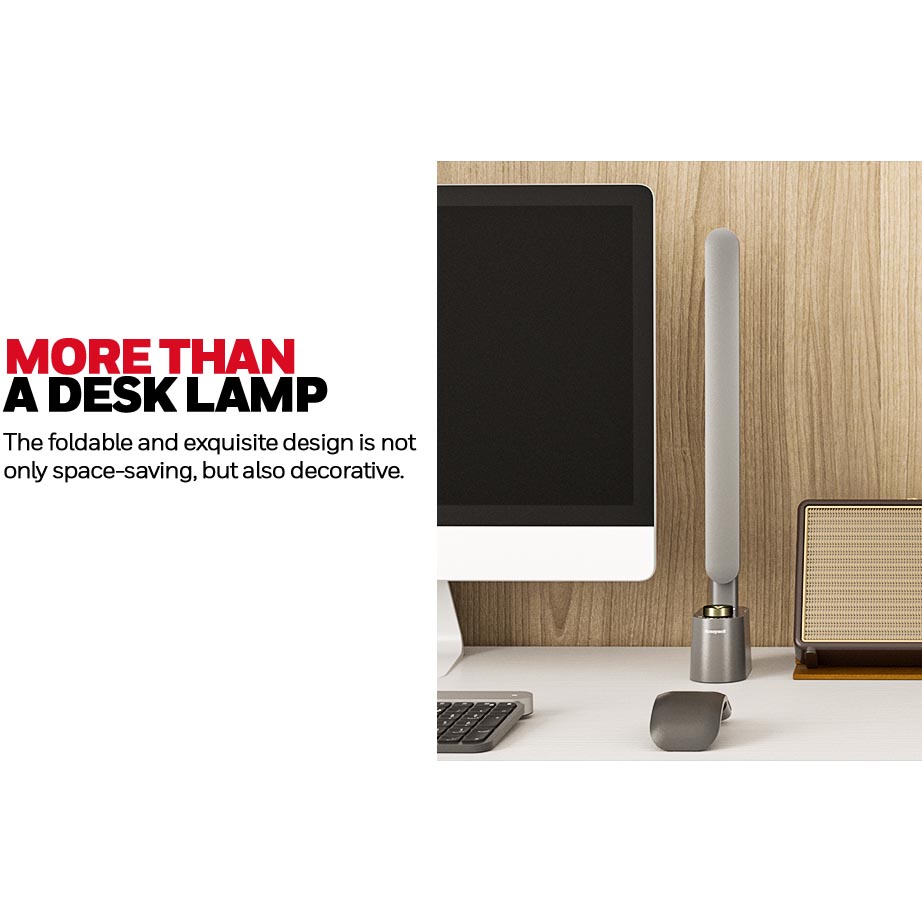 Honeywell Foldable Modern Office Table Lamp with USB A+C Charging Port and Eye Protection, Gray - HWT-H01G - Image 8