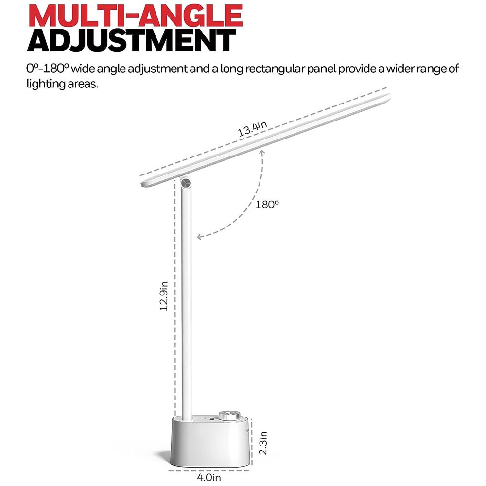 Honeywell Foldable Modern Desk Lamp with USB A+C Charging Port and Eye Protection, White - HWT-H01W - Image 4