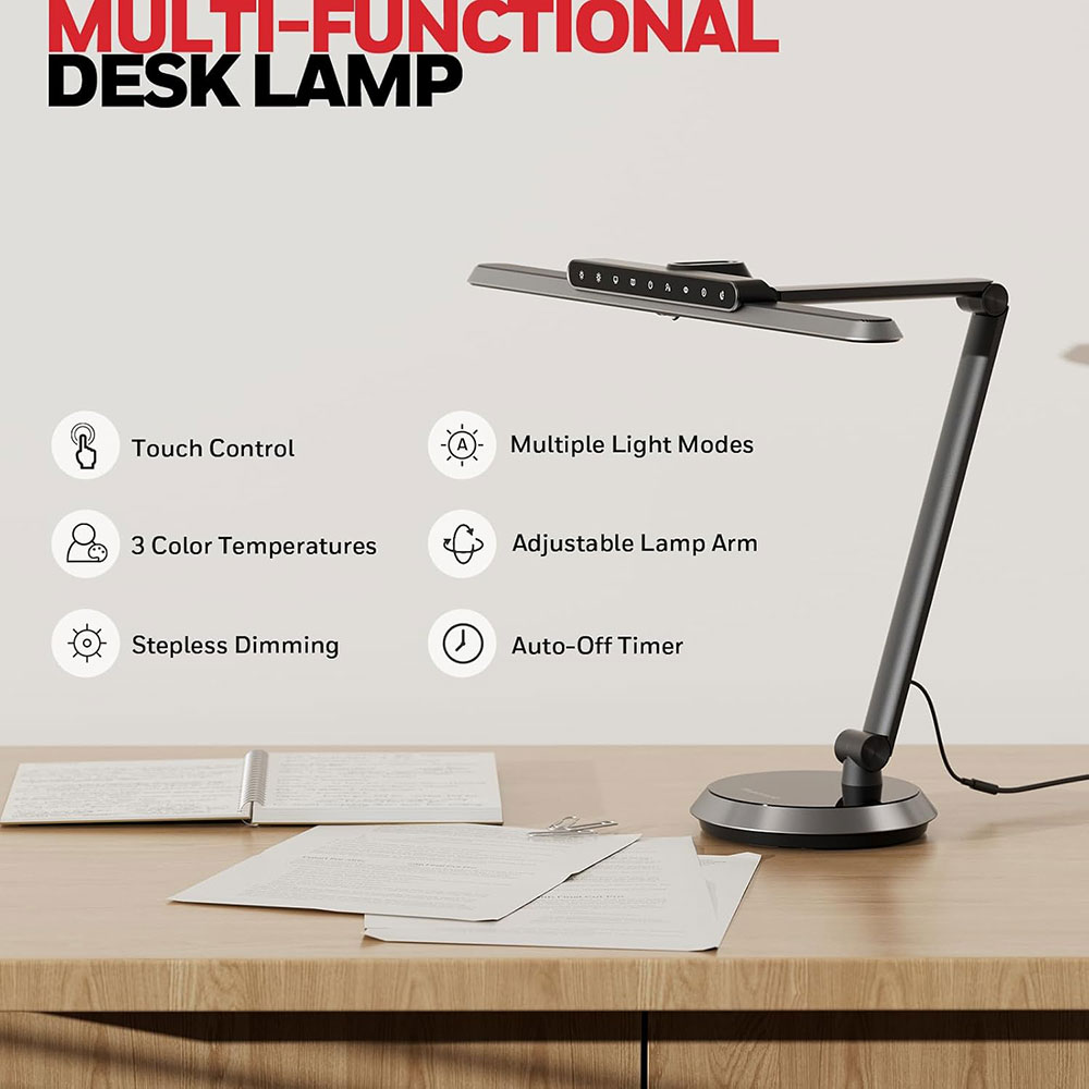 Honeywell Smart Motion Sensing Desk Lamp with Adjustable Arm and Touch Controls - HWT-H9 - Image 2