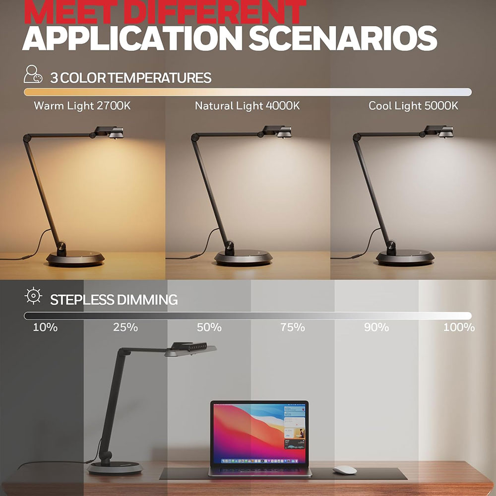 Honeywell Smart Motion Sensing Desk Lamp with Adjustable Arm and Touch Controls - HWT-H9 - Image 4