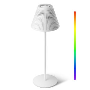Honeywell Cordless LED Table Lamp with Rechargeable Battery, Color Changing and Touch Controls, White HWT-M1W