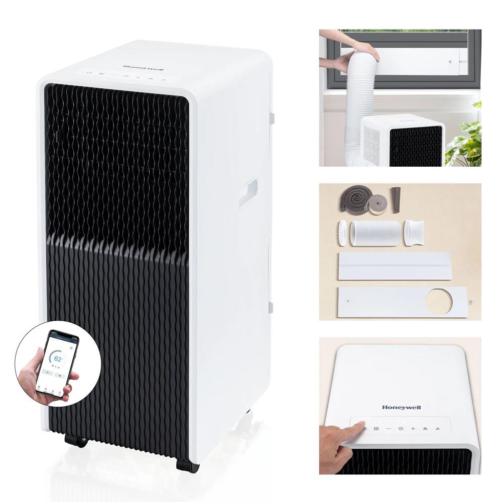 Honeywell 10,000 BTU Slim and Smart WiFi Portable Air Conditioner with Fan, Dehumidifier, and Alexa/Google Home Voice Control, HX4CESVWG0 - Image 4