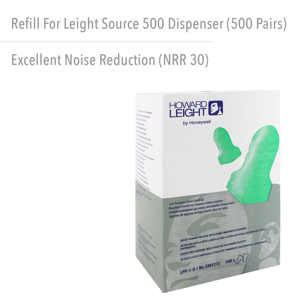 Howard Leight Source 500 Contoured T-Shape Polyurethane Foam Uncorded Earplugs, 2000 Pairs - Image 2