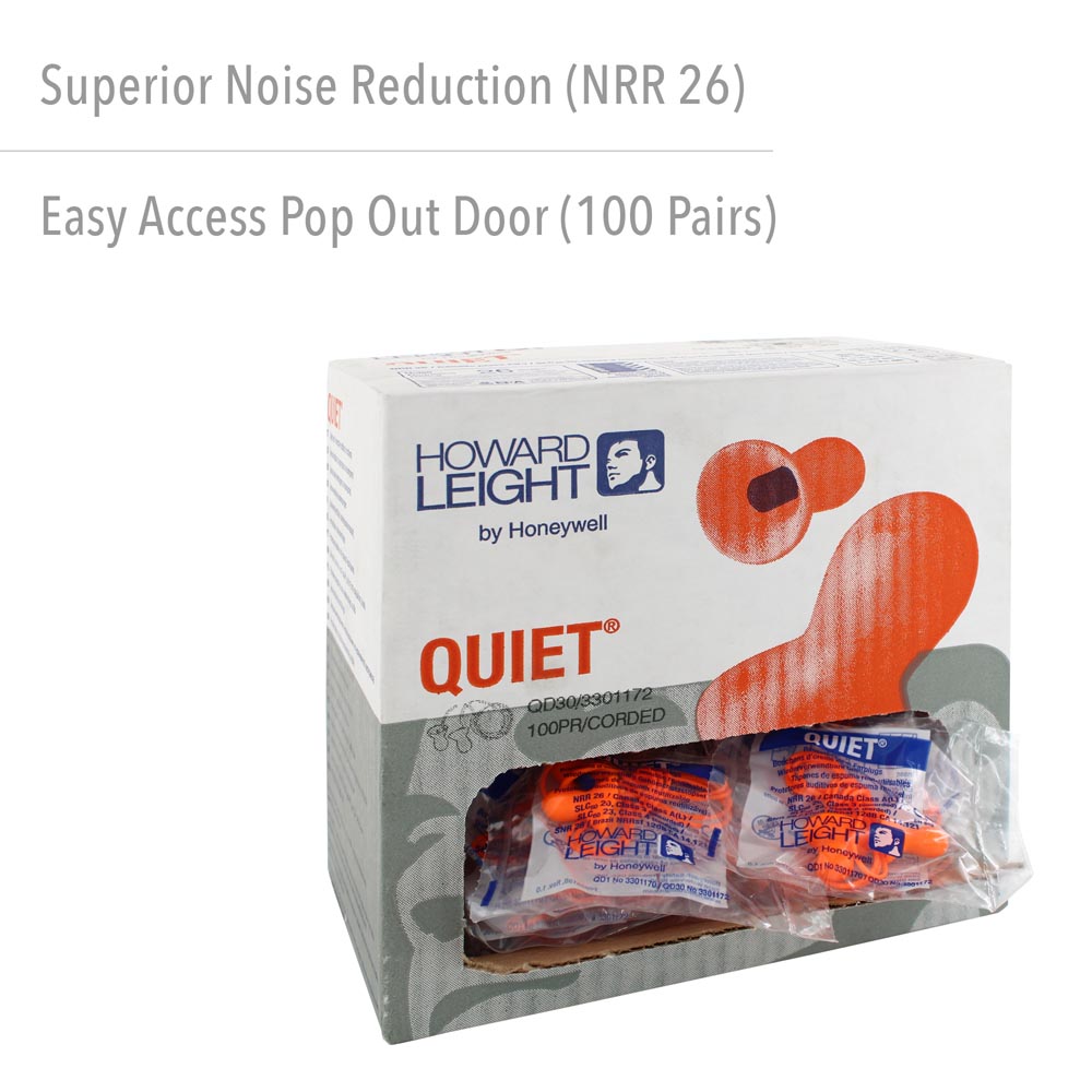Howard Leight by Honeywell Quiet Orange Corded Reusable Earplugs, 1000 Pairs - Image 2