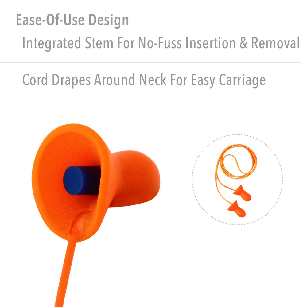 Howard Leight by Honeywell Quiet Orange Corded Reusable Earplugs, 1000 Pairs - Image 4