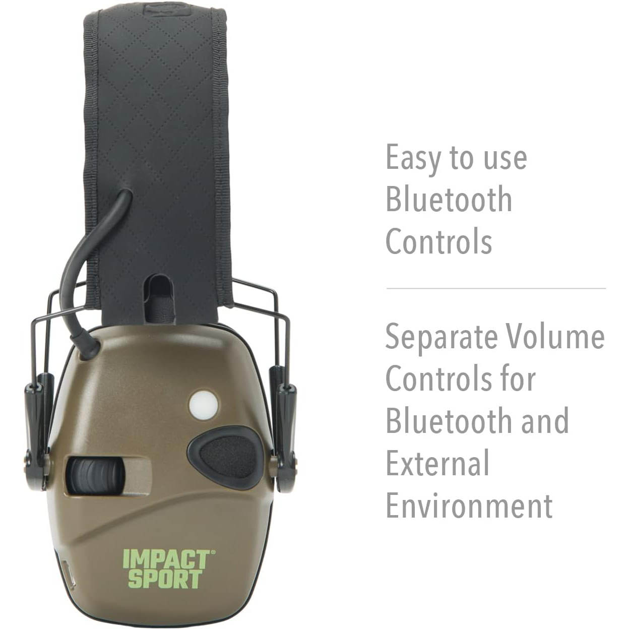 Howard Leight Impact Sport Shooting Earmuff with Bluetooth, Hunter Green - R-02548 - Image 3