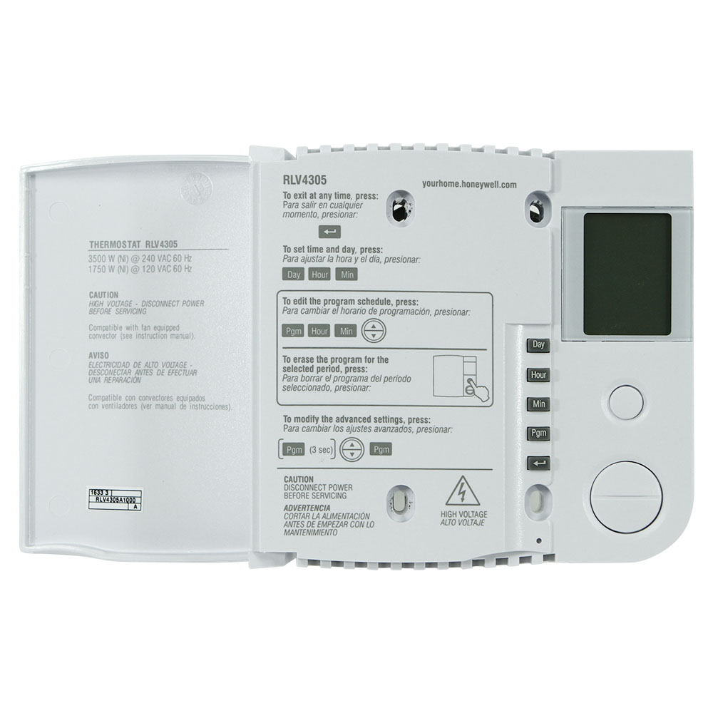 Honeywell Home RLV4305A1000 5-2 Day Programmable TRIAC Line Volt Thermostat, Electric Heat Only - Image 3