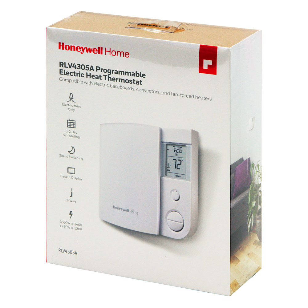 Honeywell Home RLV4305A1000 5-2 Day Programmable TRIAC Line Volt Thermostat, Electric Heat Only - Image 4