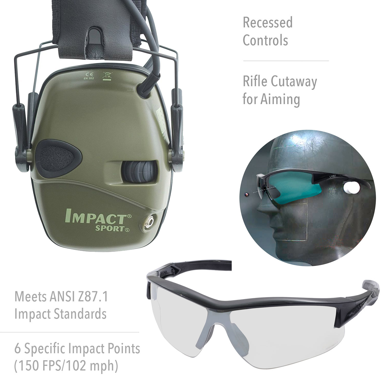 Howard Leight Electronic Ear Protection for Shooting with Safety Glasses Bundle - Image 2