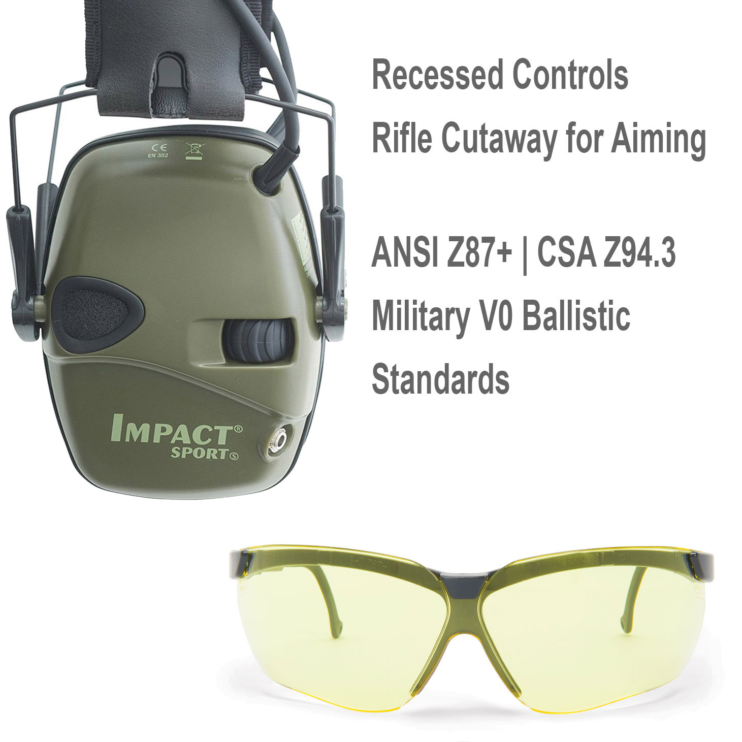 Howard Leight Shooting Safety Bundle with Impact Sport Electronic Earmuff and Genesis Safety Eyewear - Image 3