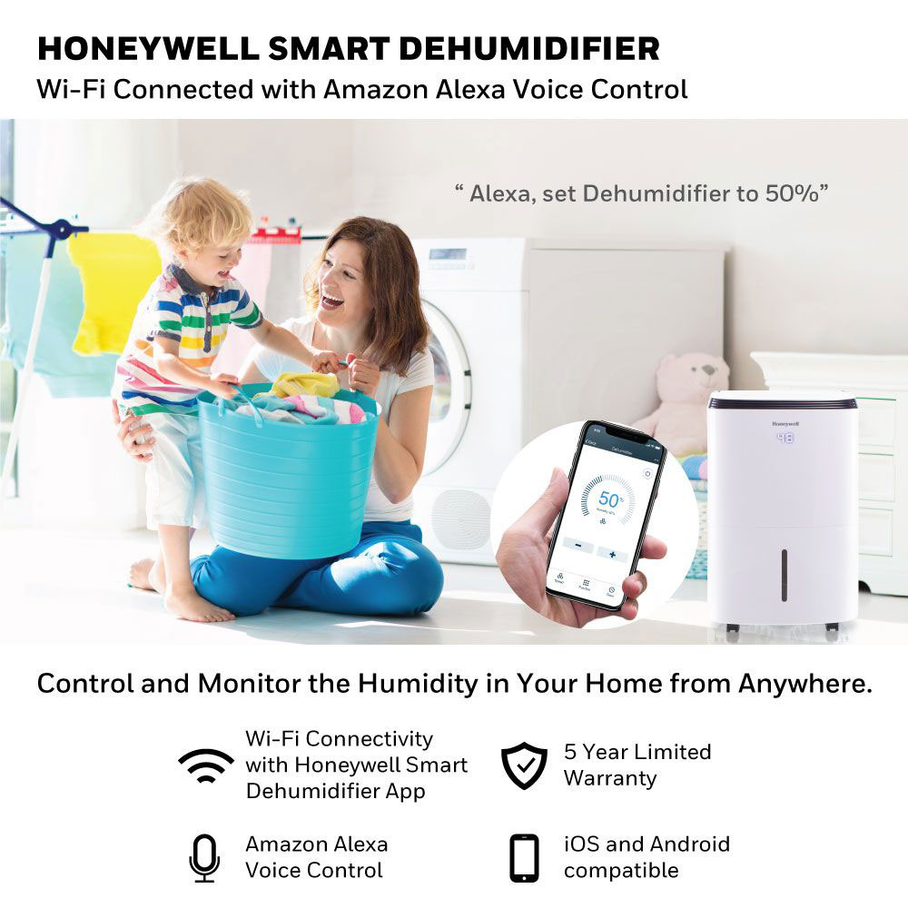 Honeywell TP50AWKNR 50-Pint Smart Dehumidifier with Alexa Voice Control - Image 9