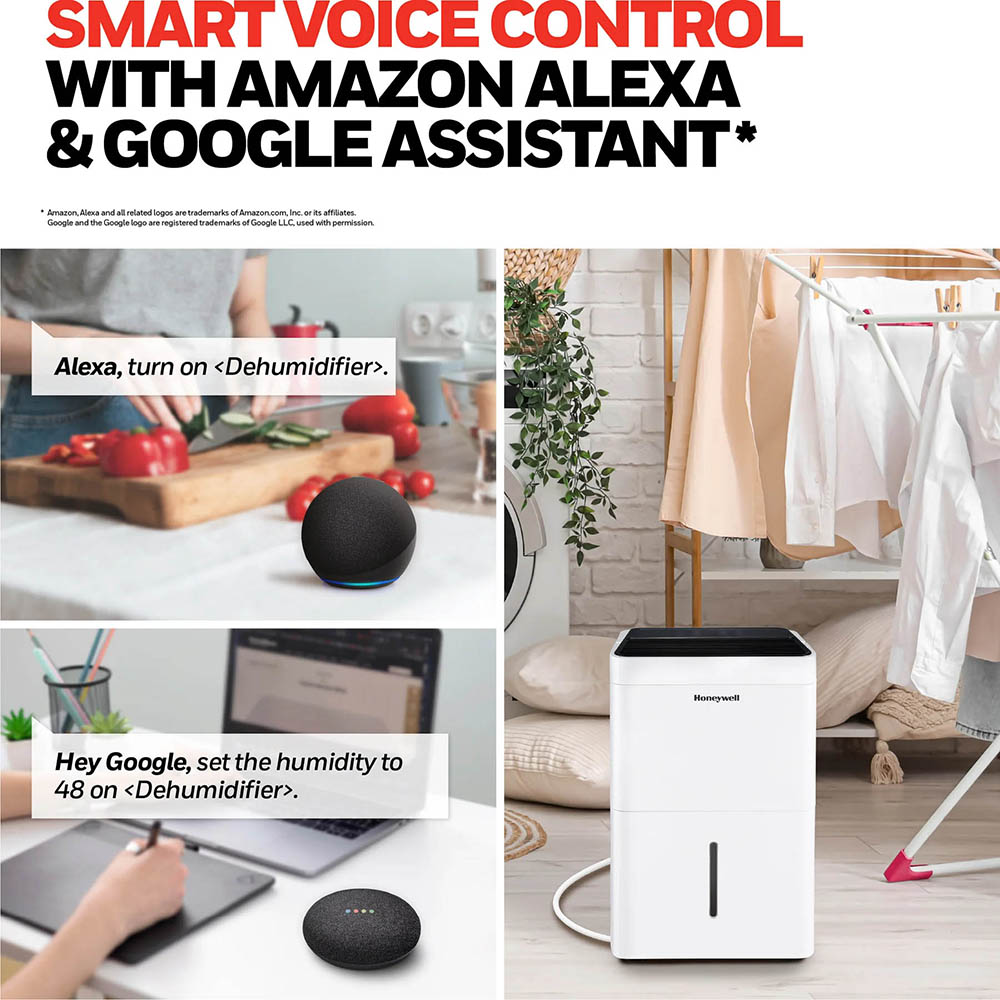 Honeywell TPFIT25AWK 25 Pint Smart Wi-Fi Portable Dehumidifier with Alexa Voice Control - Image 5