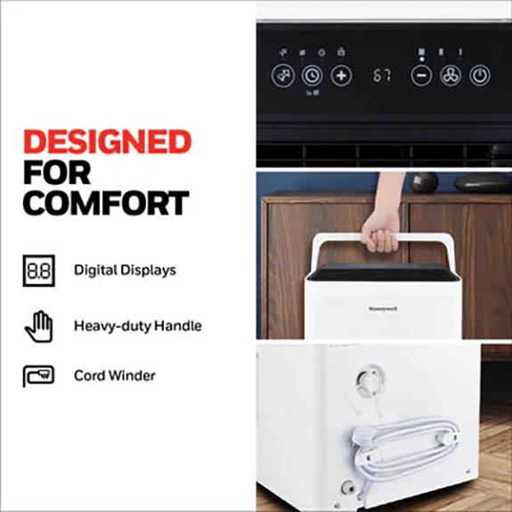 Honeywell TPFIT50APWK 50 Pint Smart Wi-Fi Portable Dehumidifier with Alexa Voice Control and Auto-Drain Pump - Image 3