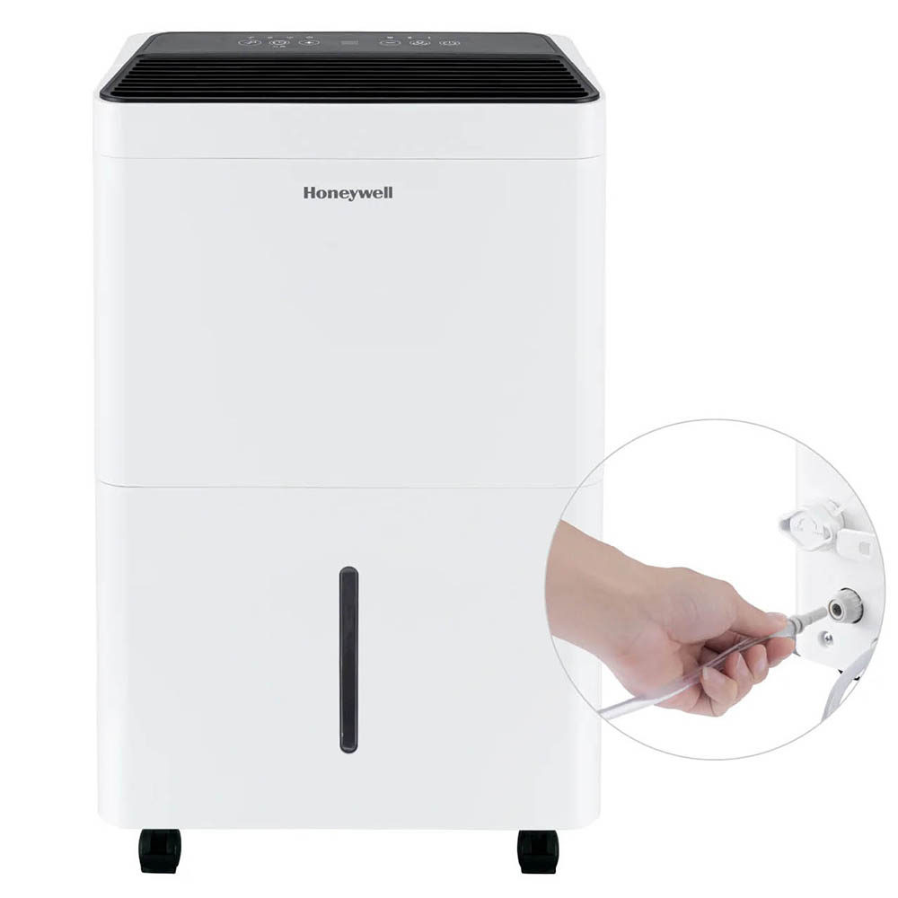 Honeywell TPFIT50APWK 50 Pint Smart Wi-Fi Portable Dehumidifier with Alexa Voice Control and Auto-Drain Pump